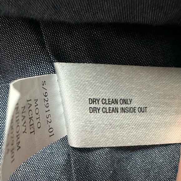 Gap Moto Navy Asymmetrical Jacket Zippers Size Medium - Picture 14 of 16